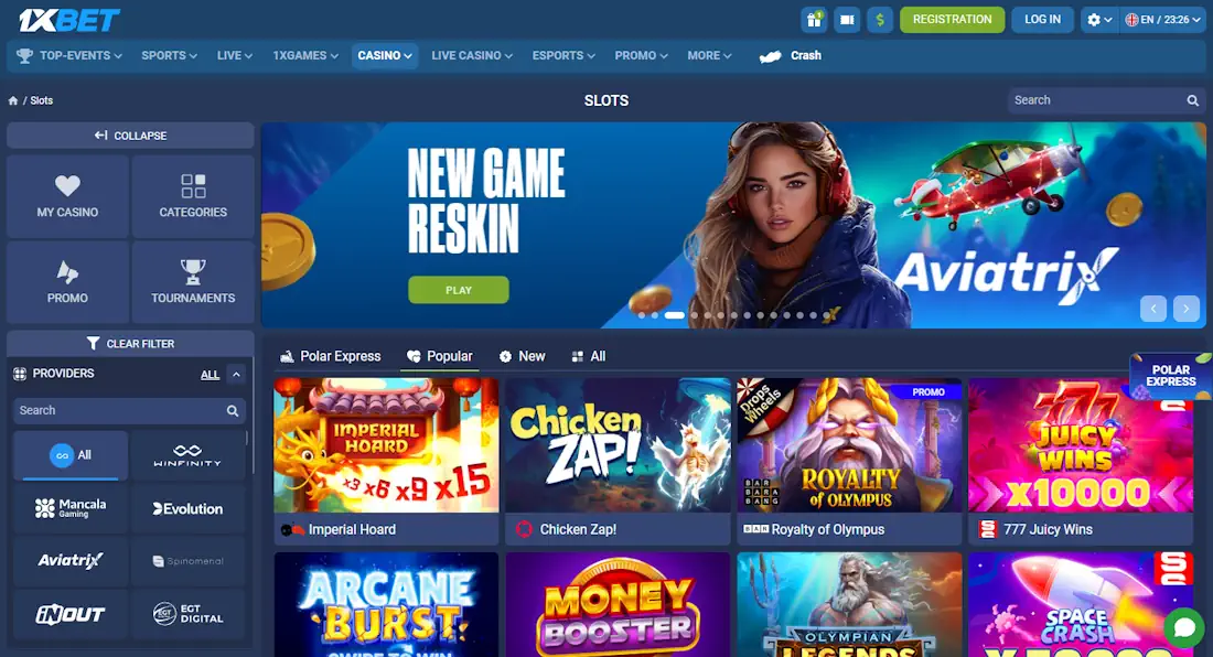 1xBet Casino and Slots Screenshot